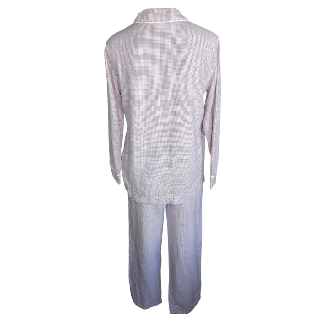 Lauren Ralph Lauren Lavender Plaid Cotton-Blend Twill Sleep‎ Set Sz Small